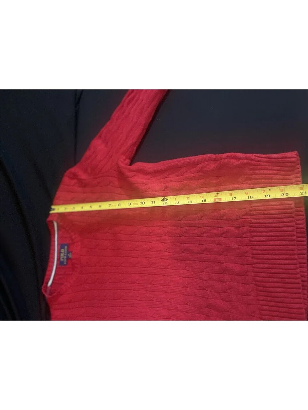 Ralph Lauren Youth Red  Knit Sweater Blue Pony SizeM 10/12